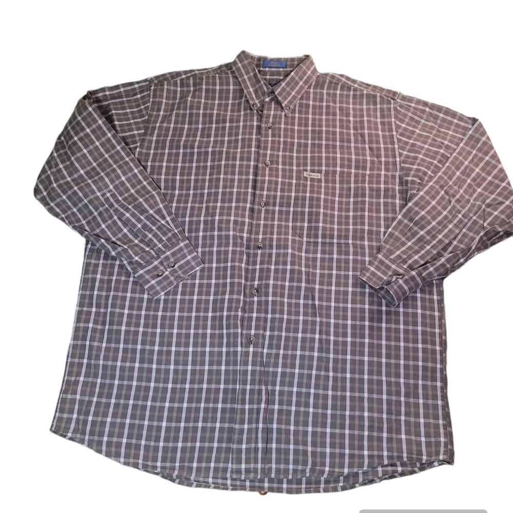 Pendleton Men's Large Brown Windowpane Long Sleeve Button Down Casual Comfy - Picture 1 of 8